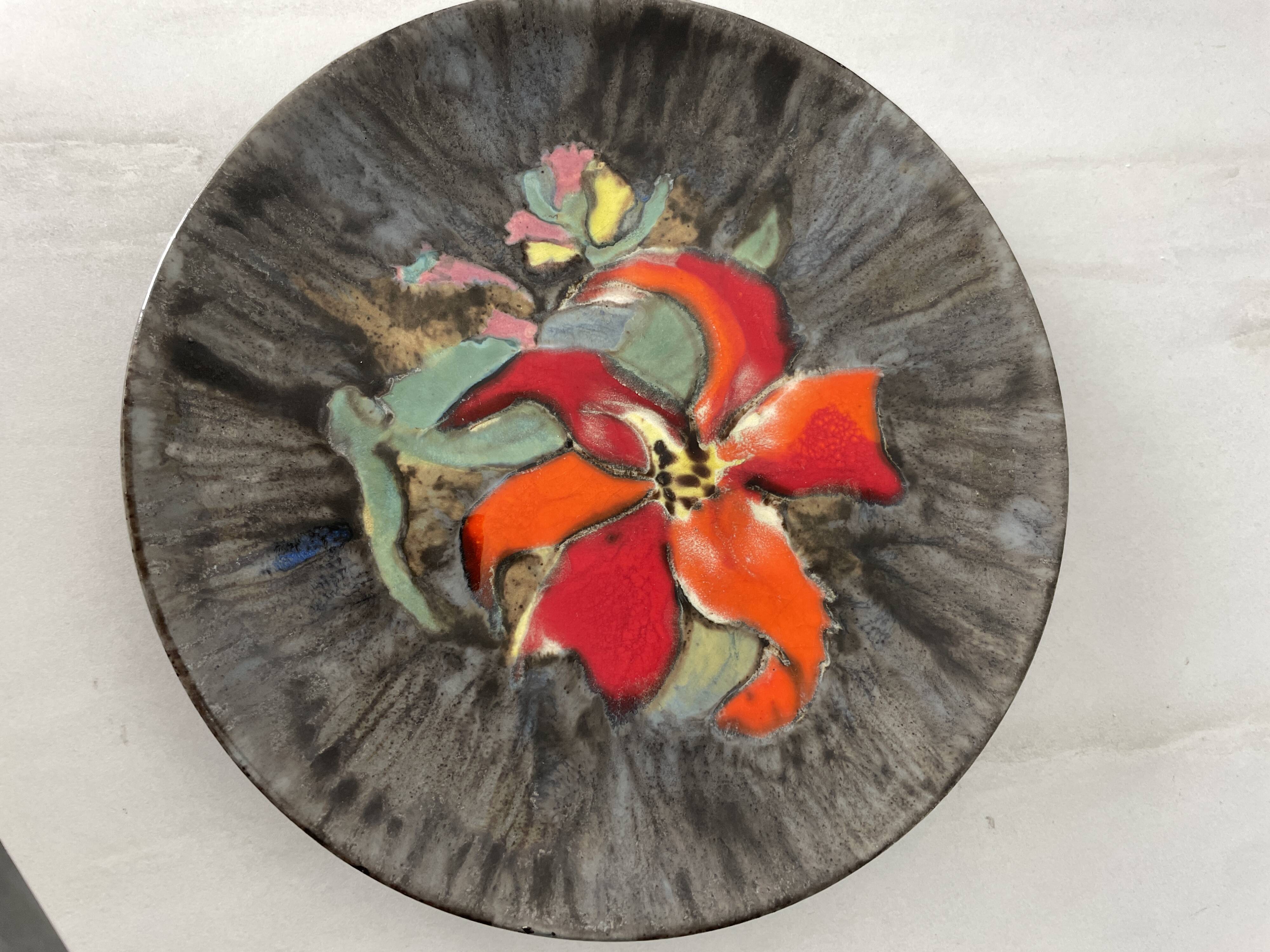 Rare plate bel delecourt quimper antique