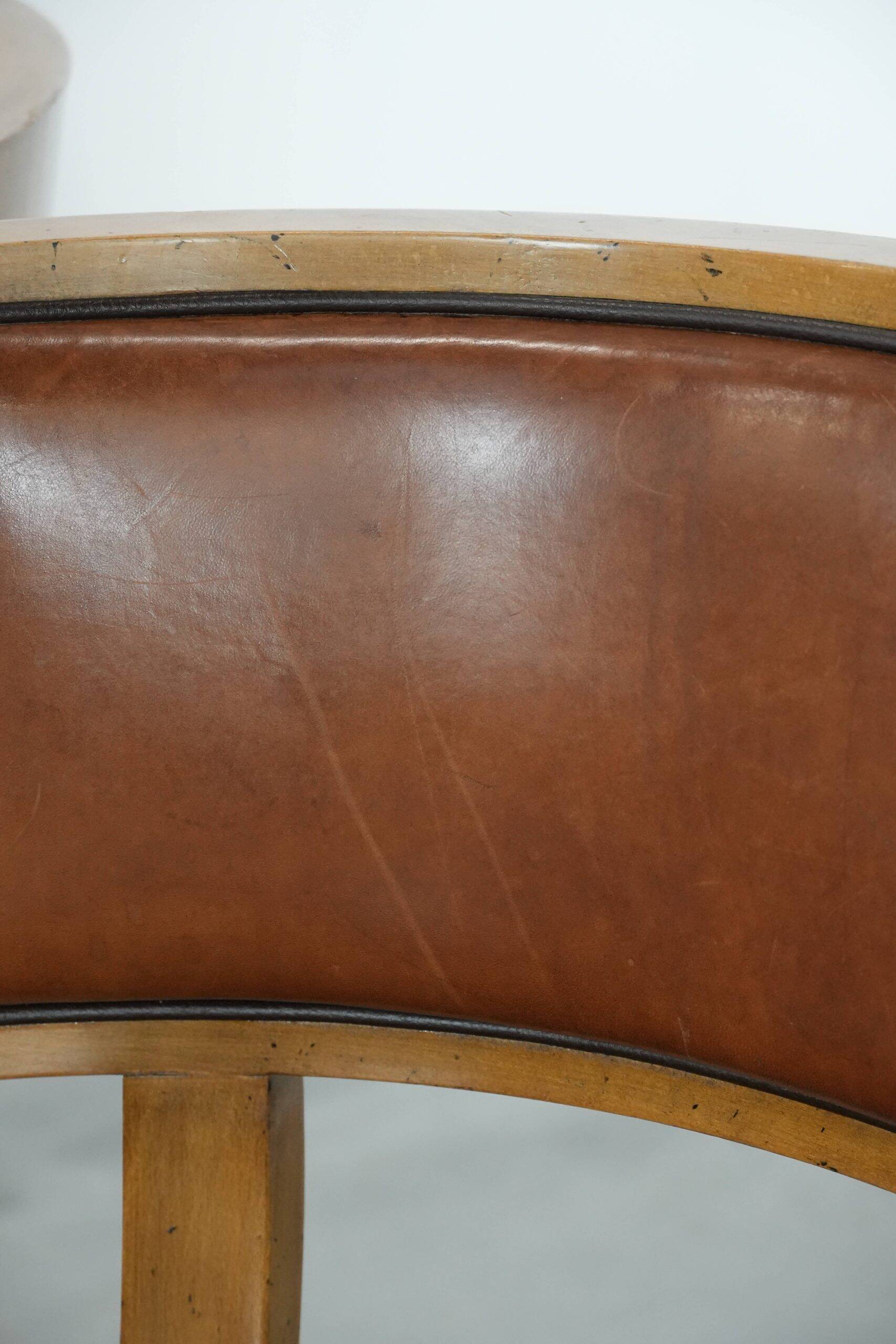 Set of 2 vintage design cocktail chairs/armchairs made of sheepskin leather