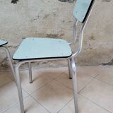 Pair of formica and aluminium chairs