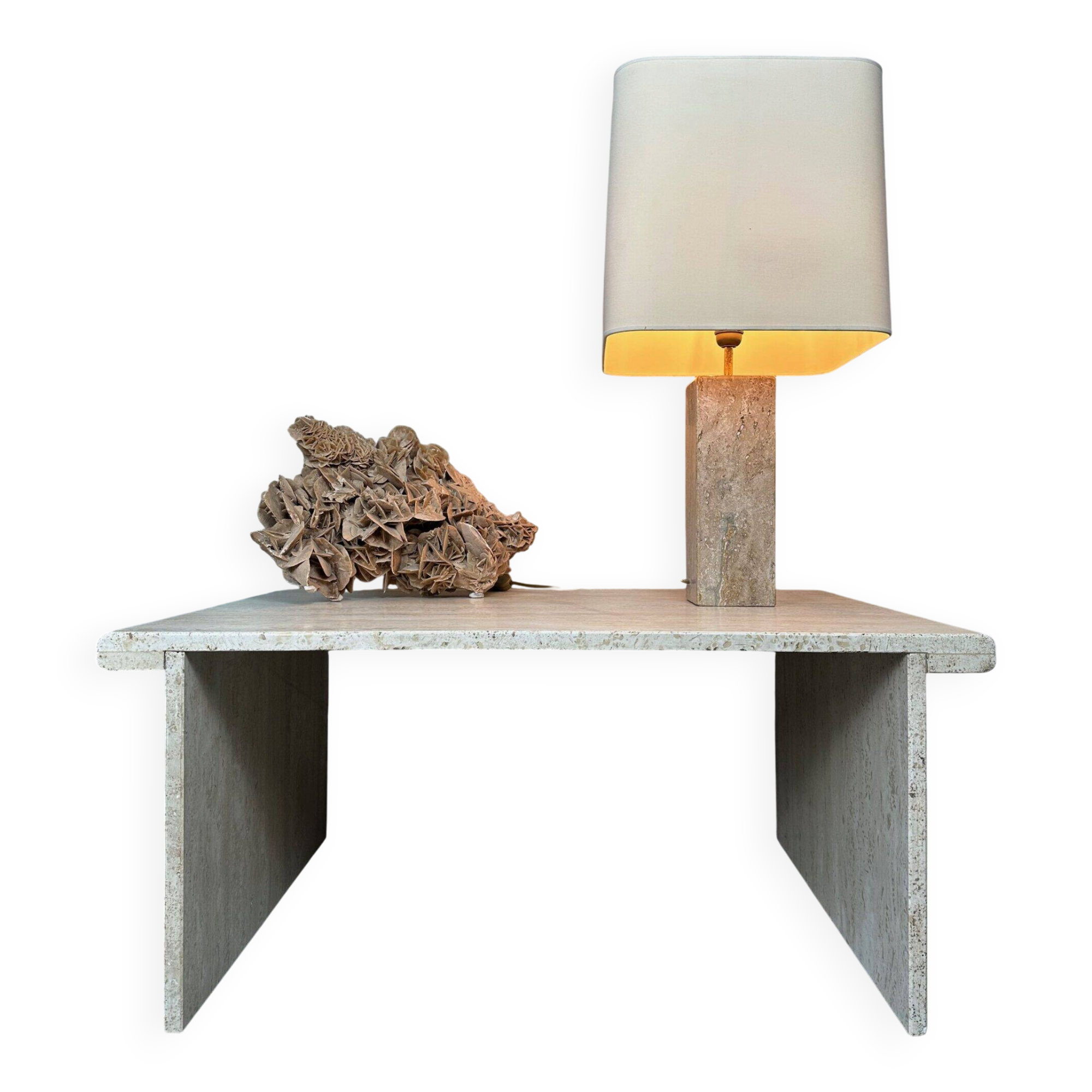 Vintage travertine side table