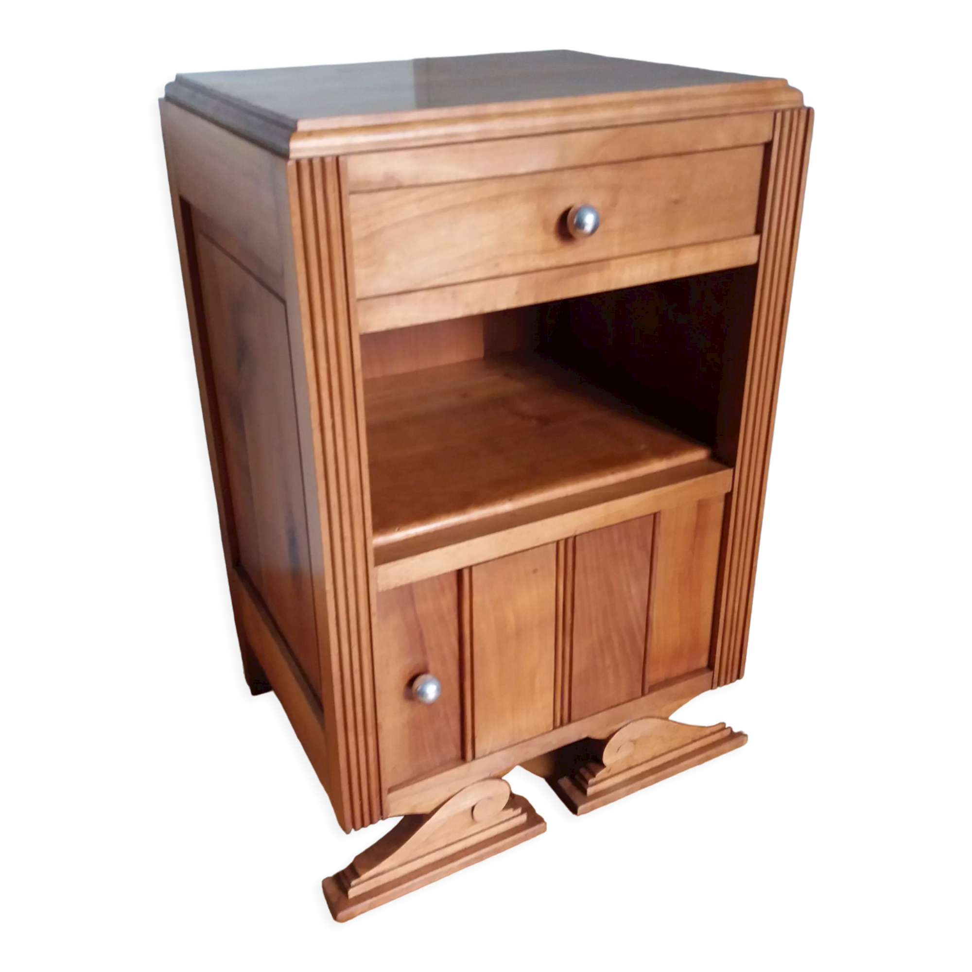 Art deco wooden bedside table