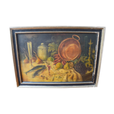 Oil painting on still life canvas 20th 20th by Jean-Louis Mercier 93 X 67
