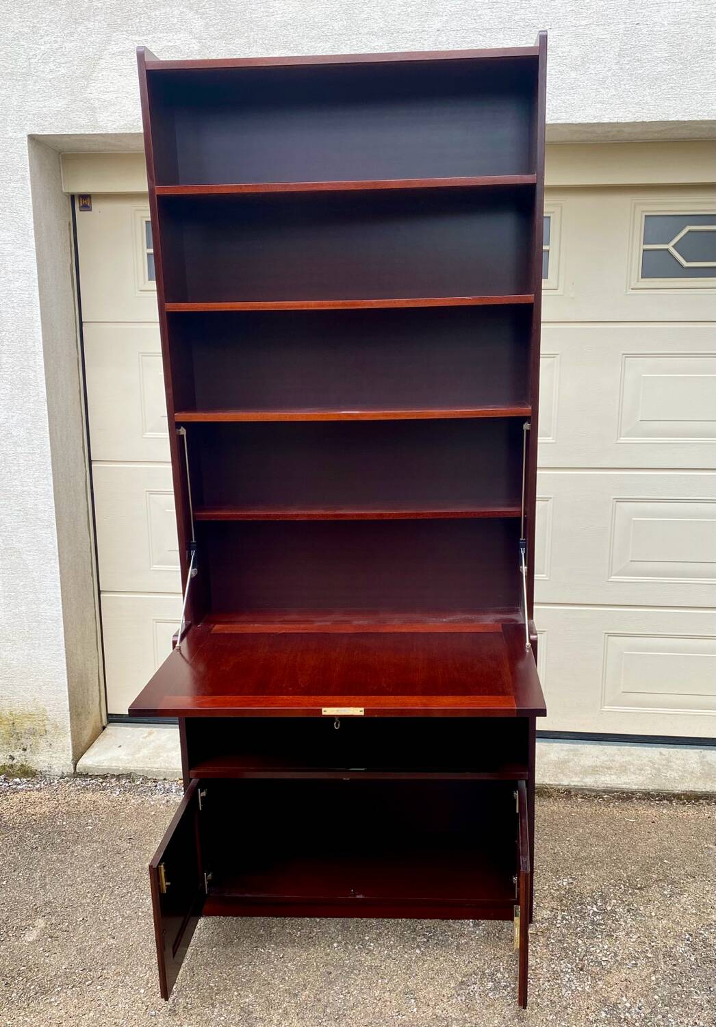 Vintage bar desk library display cabinet secretary with floors