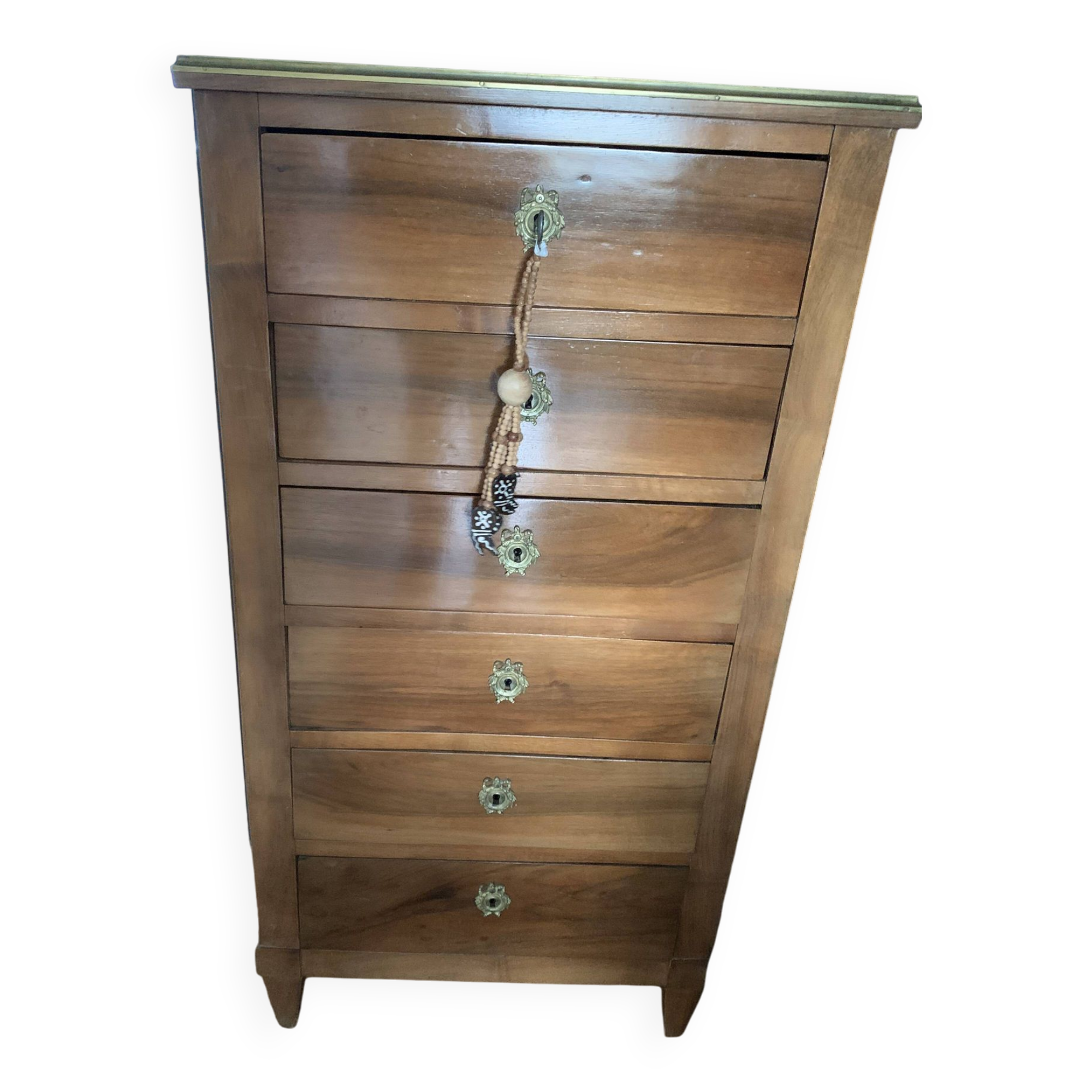 Blond mahogany veneered chiffonier 20th