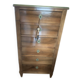 Blond mahogany veneered chiffonier 20th