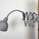 Grey Industrial Scissor Wall Lamp from Elektroinstala, 1960s