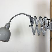 Grey Industrial Scissor Wall Lamp from Elektroinstala, 1960s