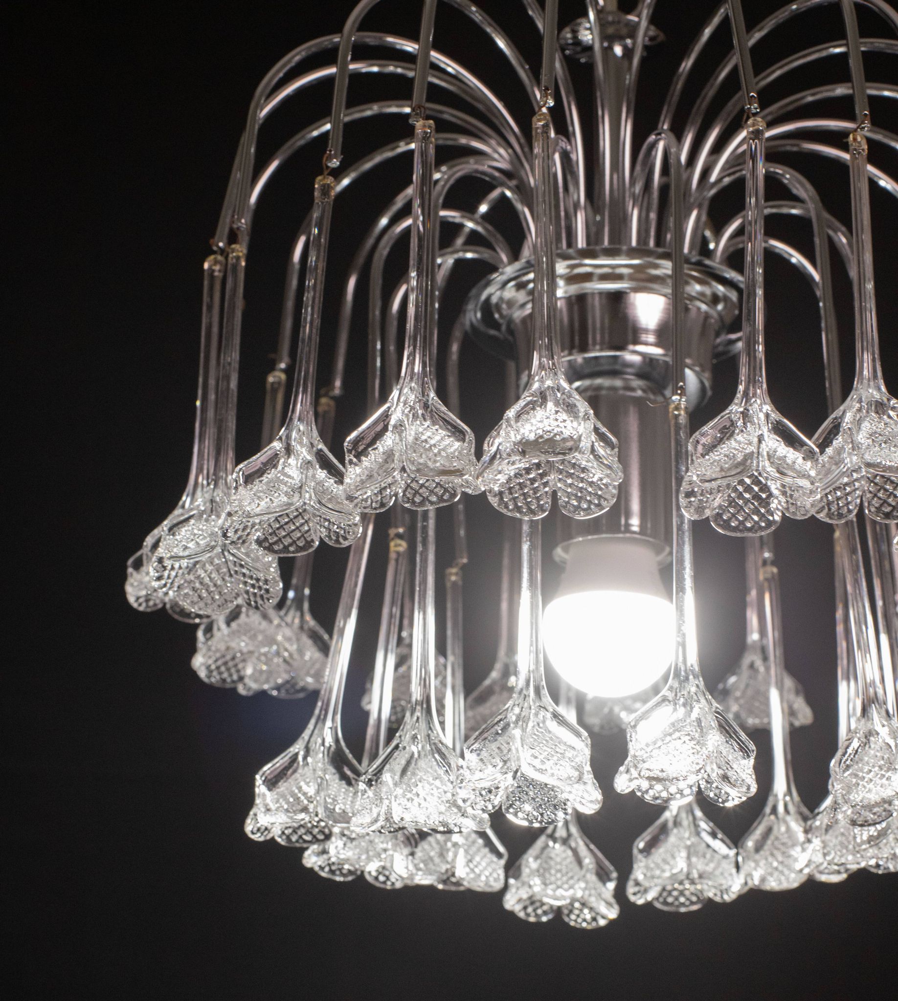 Set of 2 Julia Roberts, Vintage White Murano Chandelier, 1980s