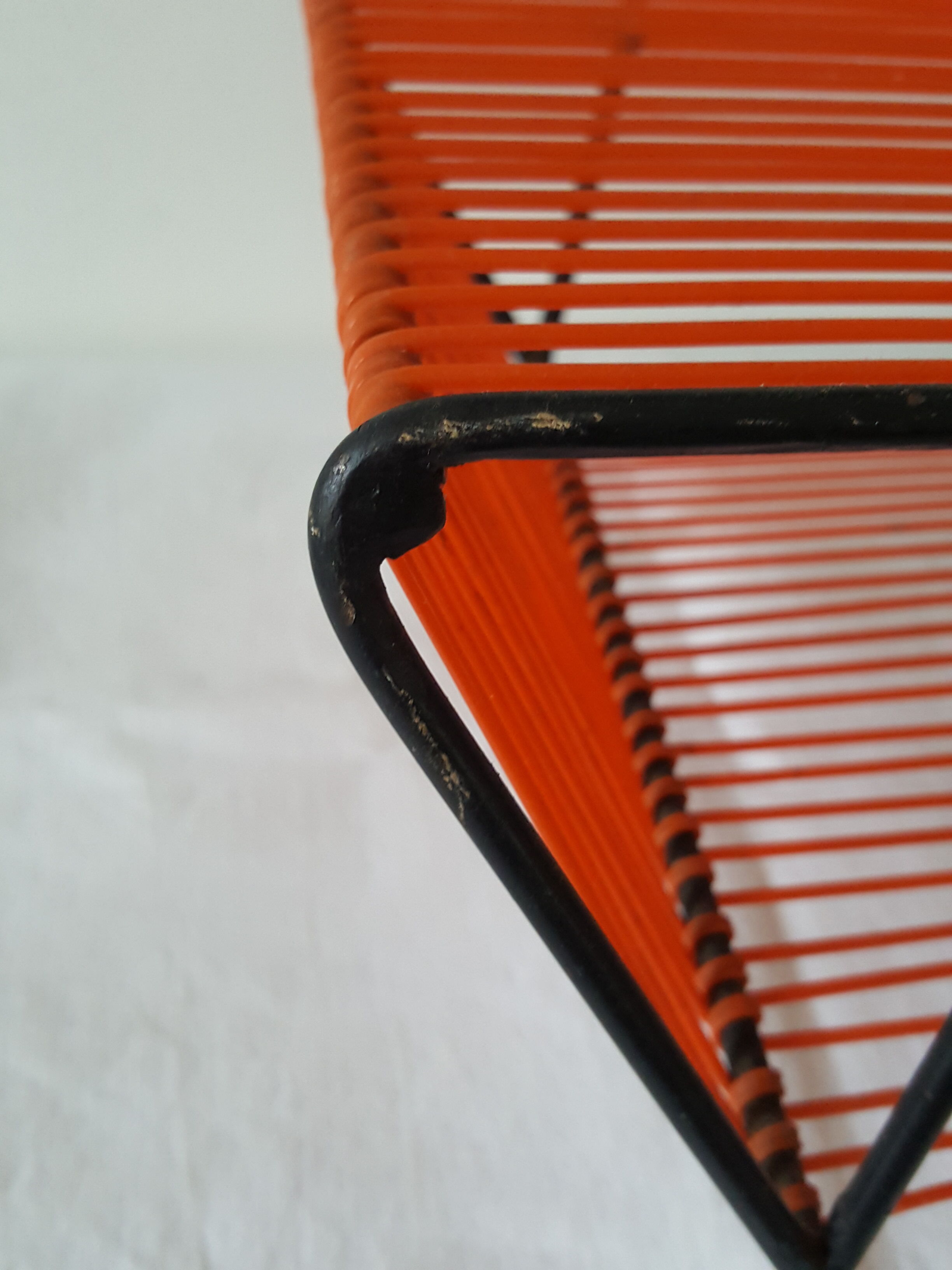 Porte vinyle métal et scoubidou années 60/70