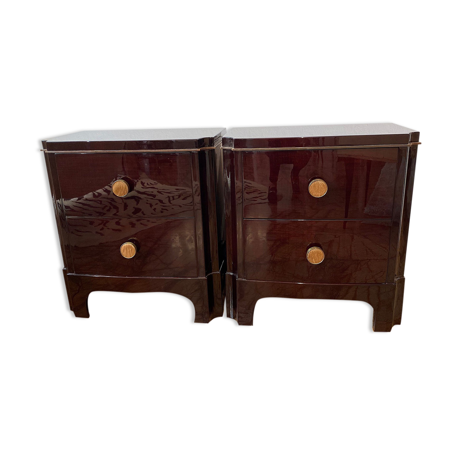 Pair of French Art Deco Nightstands/Side Tables