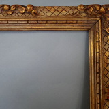 Old frame Montparnasse style carved wood 58,5x53,5 foliage 46x38 cm SB