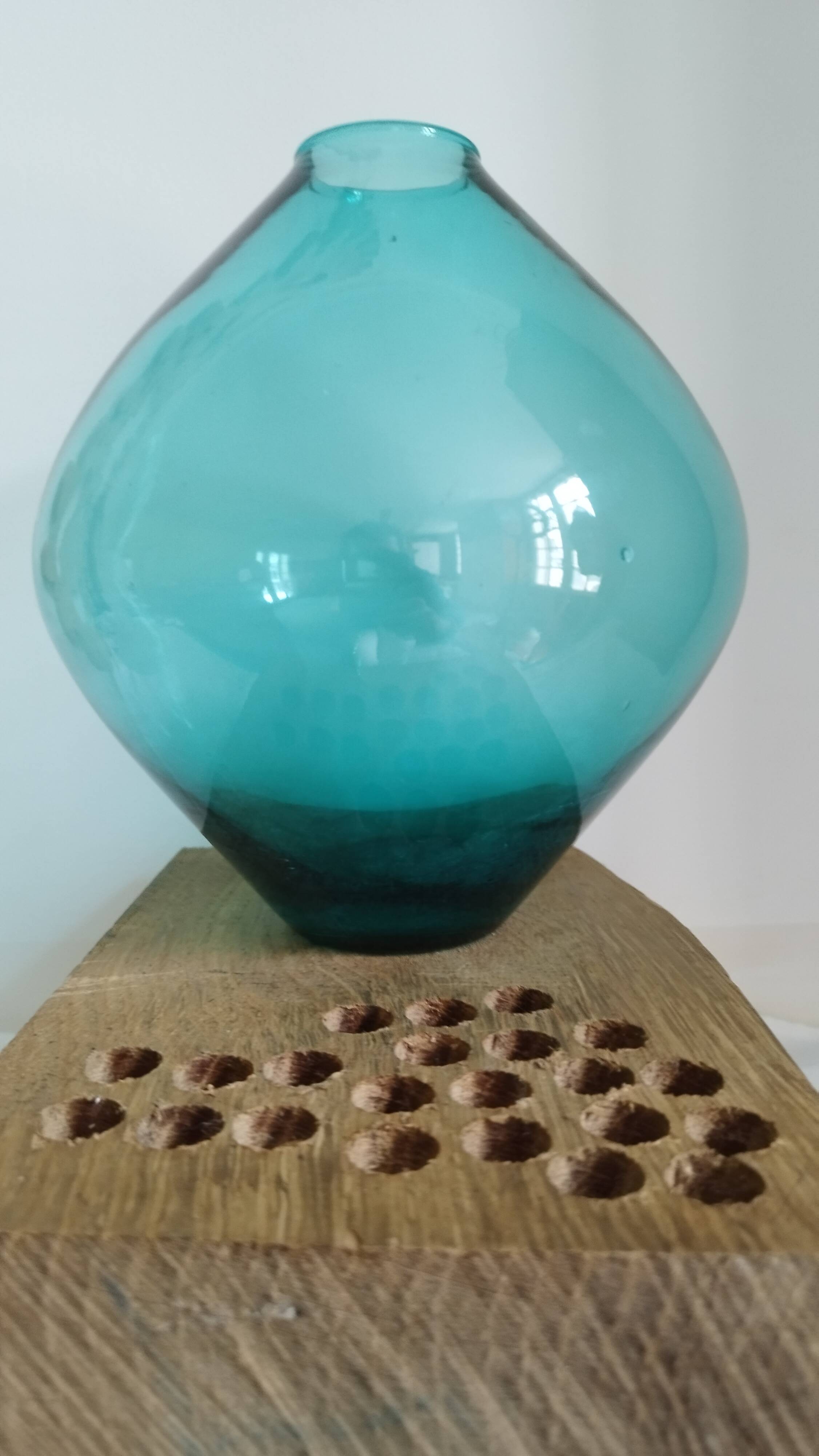 Green glass vase, Swedish modern, Arthur Percy,