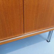 Vintage Scandinavian modernist wardrobe in teak and metal from the 1960s.