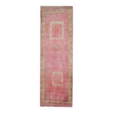 Tapis couloir vintage turc en laine et coton noué à la main des années 1970, 110x361.