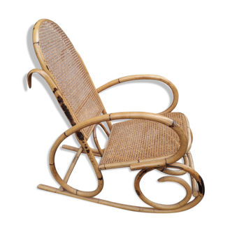 Rocking-chair en rotin