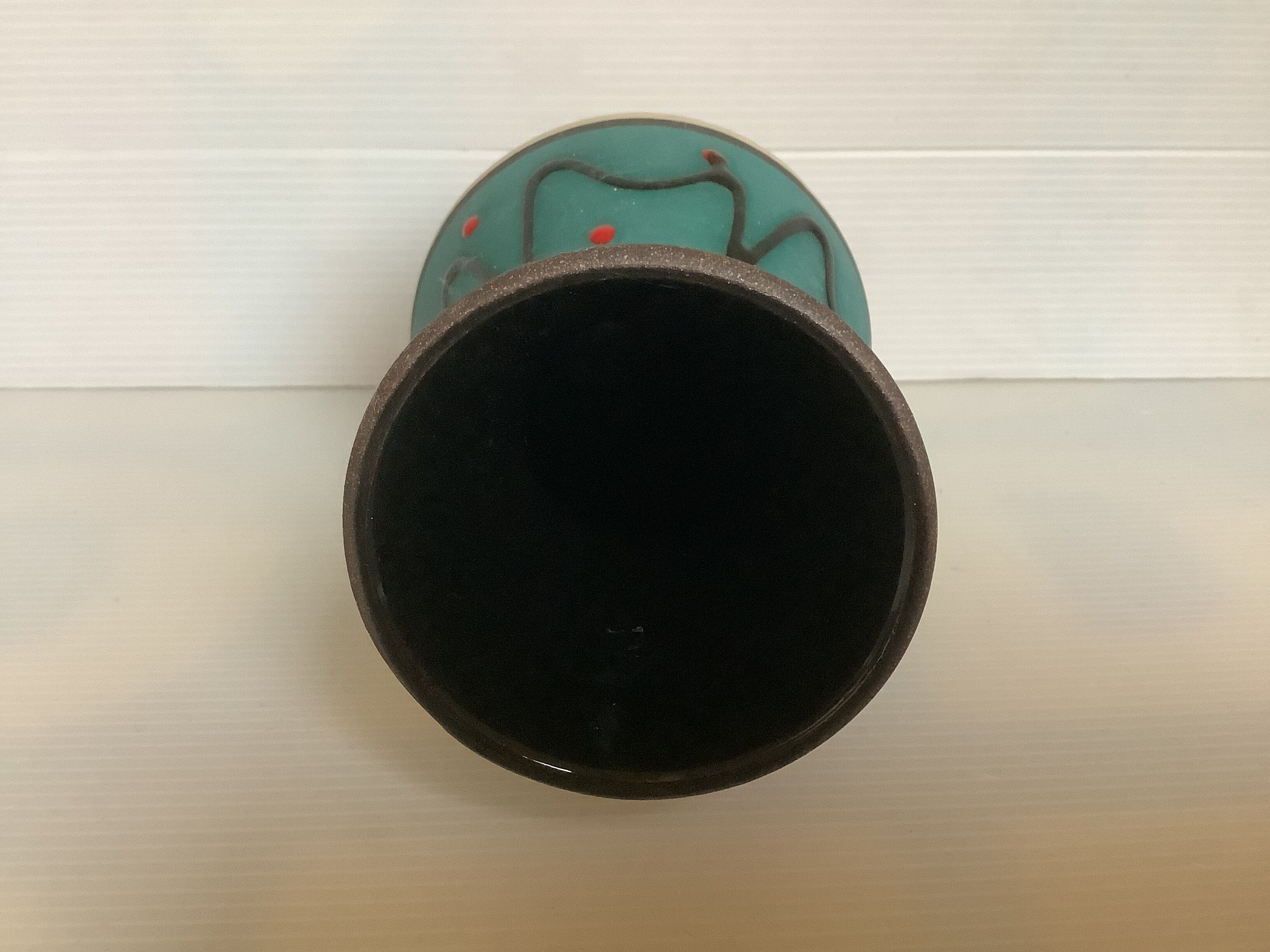 Matte green beige vase Germany