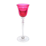 Lined blown crystal stemmed glass