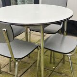 Round formica table with 4 formica chairs