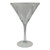 Vase vintage surdimensionné en forme de verre à martini, verre transparent