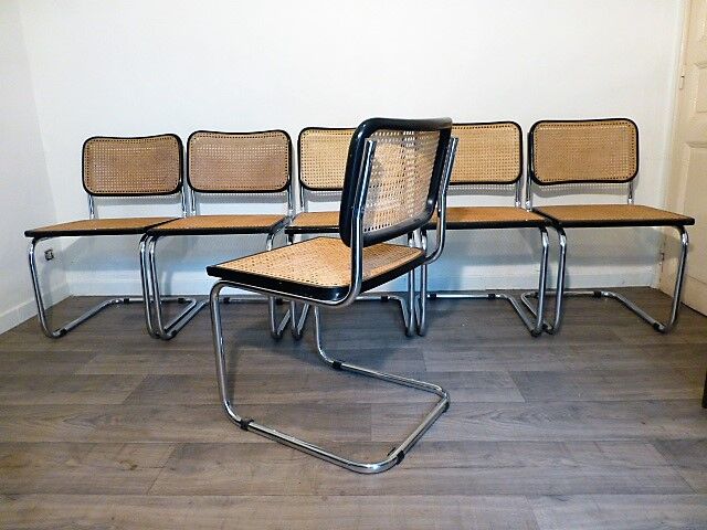 6 chairs Marcel Breuer b32 cesca, italy, 1970