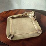 Leopard brass ashtray