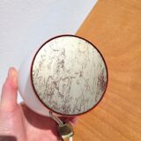 Small vintage opaline ball lamp with an orange base.