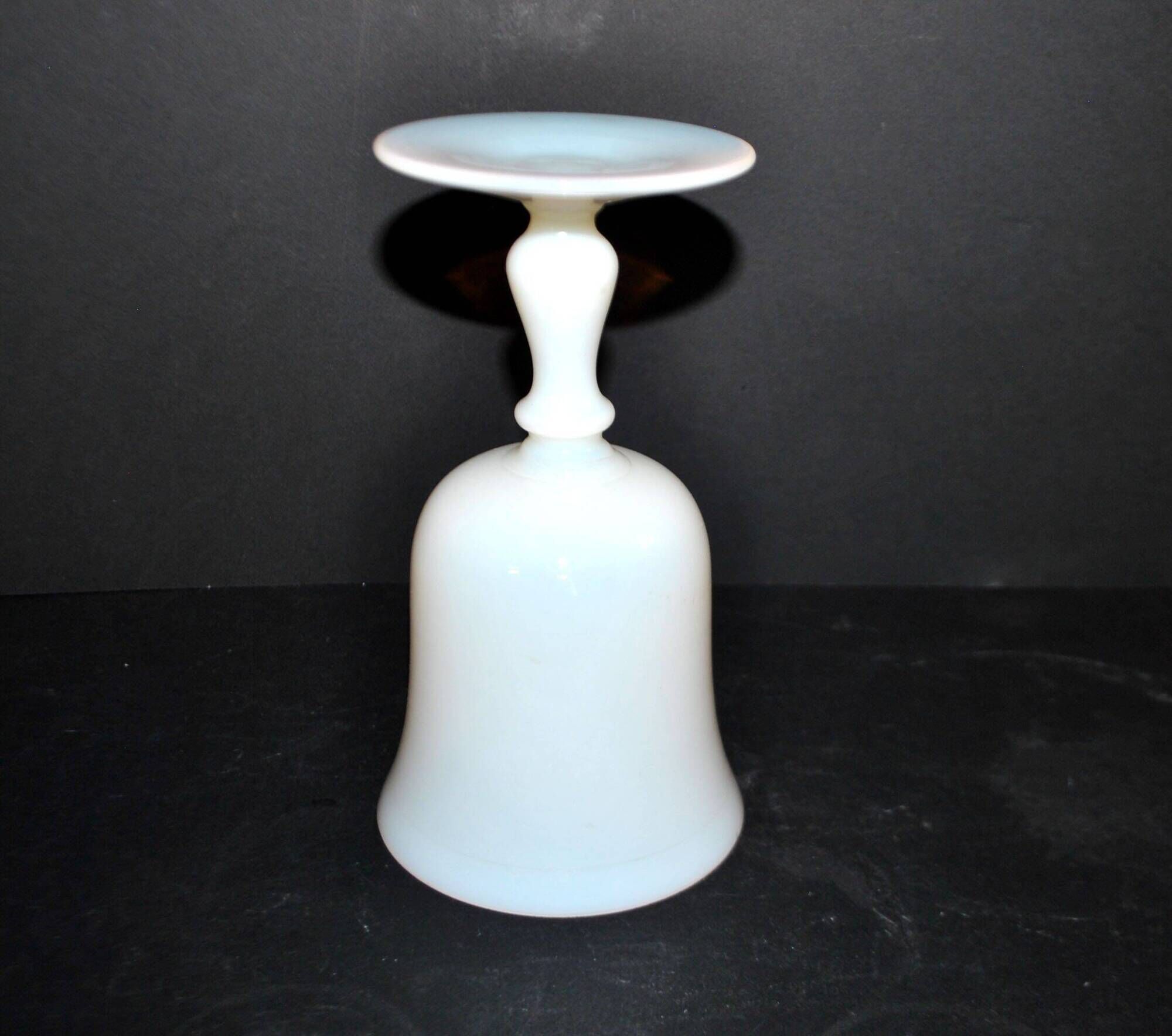 Antique footed glass in white opaline goblet chalice – Meisenthal craftsmanship?