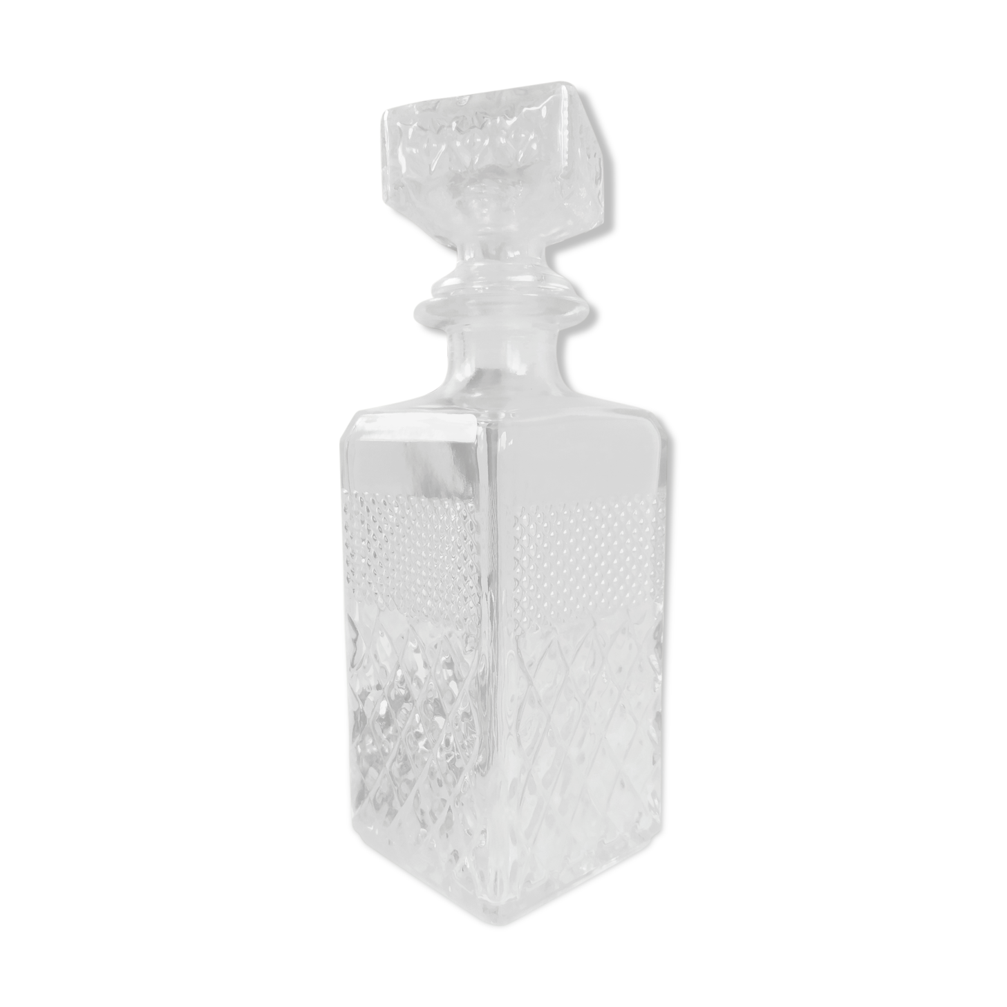 Chiselled glass whisky carafe