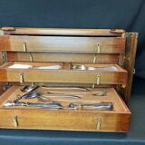Art Deco important silver-plated metal cutlery set with wooden box Perrin early 20th century