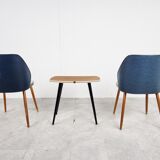 Pair of Vintage armchairs with table, 1960's Belgium