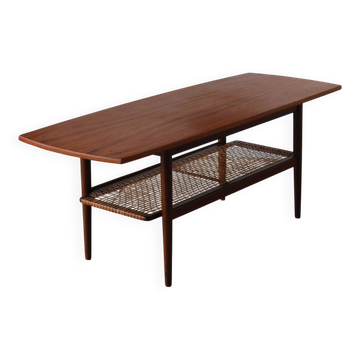 Danish coffee table with double top in teak, 1960.