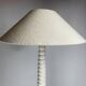 Midcentury French Alabaster floor lamp with bouclé shade, 1950s