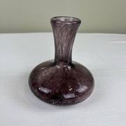 Vintage bubble glass soliflore vase in mauve/lilac.