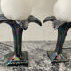 Pair of palm tree lamps in Italian ceramic from the 1970s.