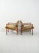 Pair of Danish teak armchairs with green upholstery