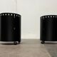 Postmodern German side tables in rolling metal and glass by D-Tec, 1980s, set of 2.