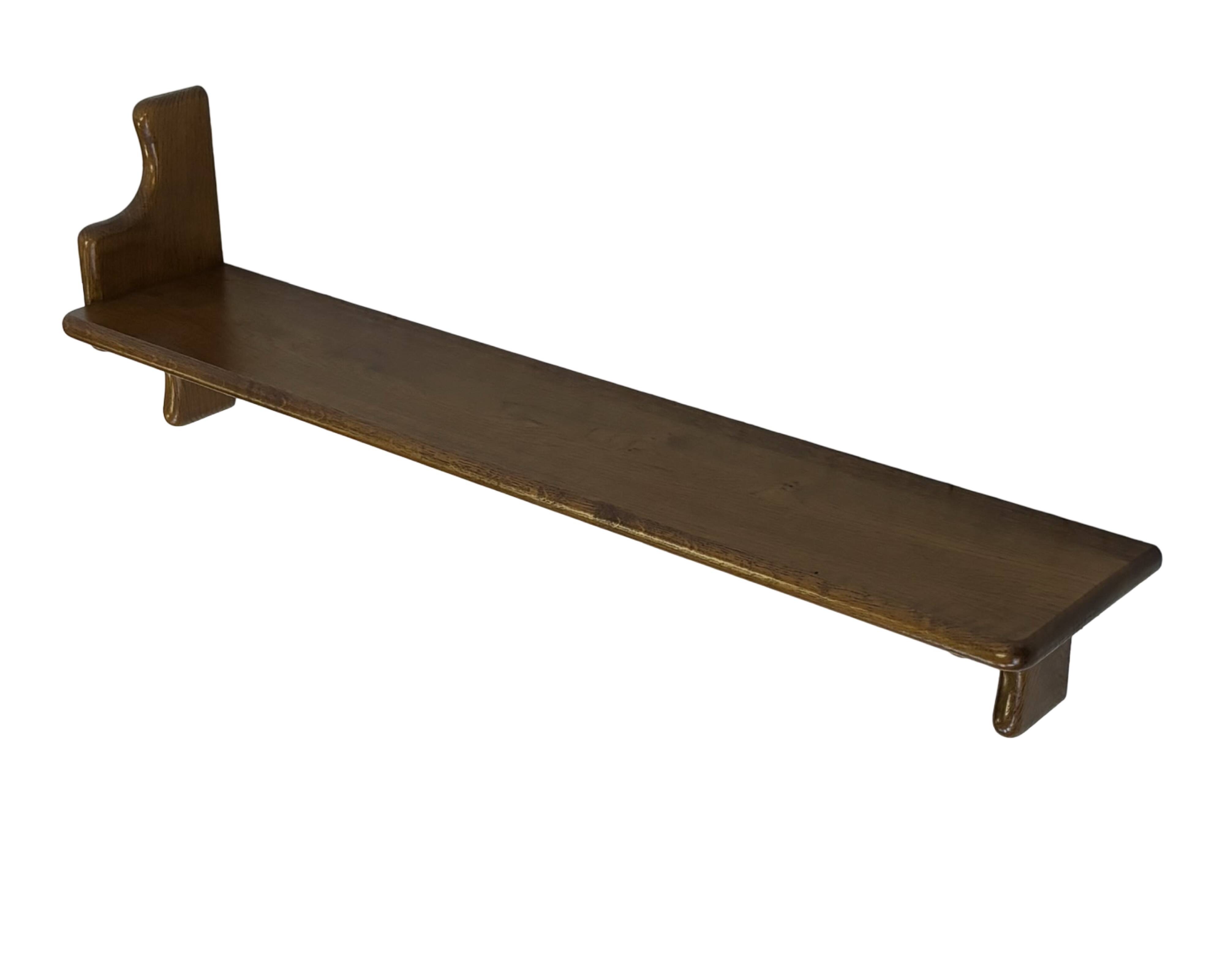 Vintage wall shelve rack bookshelf in oak wood minimalist