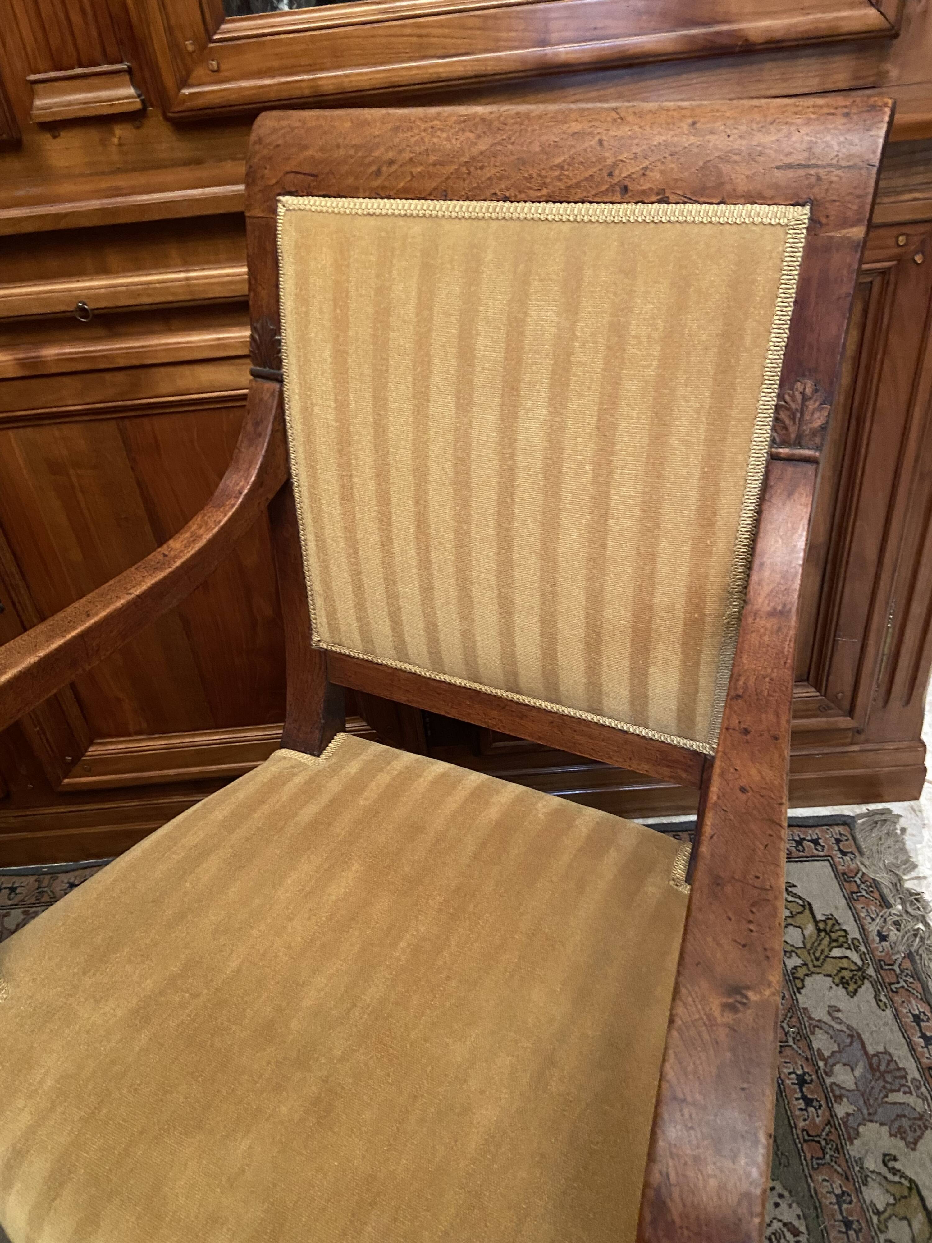 Pair of XIXth armchairs in solid walnut