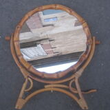 Vintage bamboo table mirror 20cm
