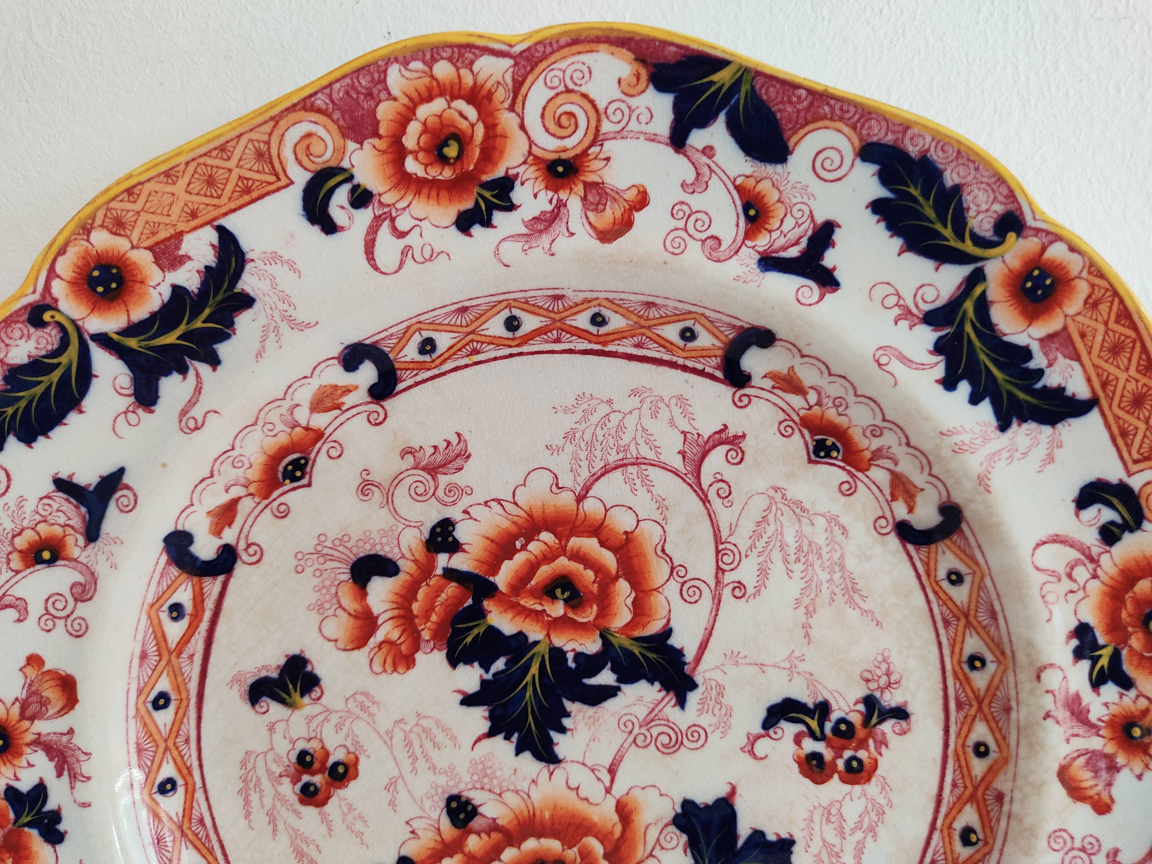 Flower plate Cauldon England 19th