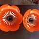 Vintage orange flower wall light, diameter 25.5 cm.