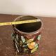 Ancien Pot Vase Porte Pinceaux Barbotine Tronc Feuilles Baies Naturaliste