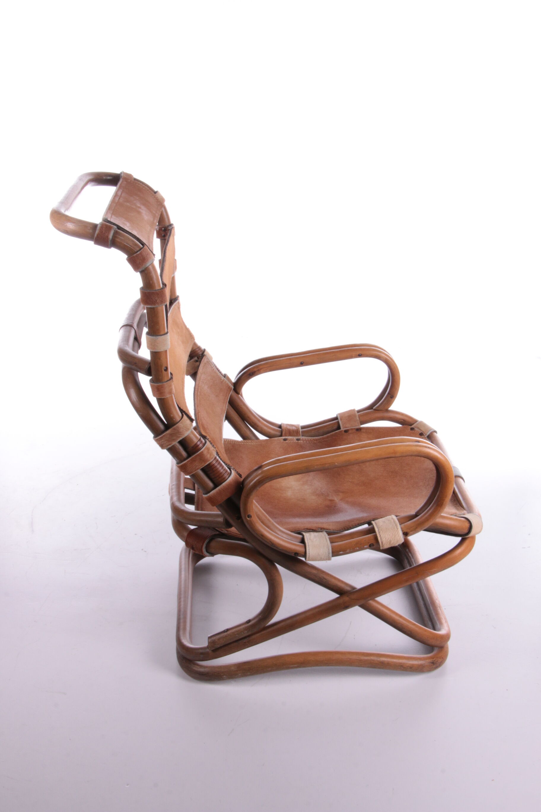 Tito Agnoli Relax chair made of Bamboo and leather, 1960
