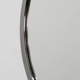 Miroir mural ovale chromé Art Déco, Belgique vers 1920