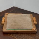 Wooden and bamboo glazed tray