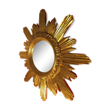 Mirror sun golden wood 42 cm, 1950