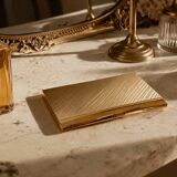 Vintage 1960s gold-plated cigarette case from France - 13 x 10 cm