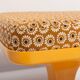 Mid-century mustard yellow floral stool, Poland, 1970s