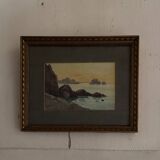 Watercolors on paper depicting rocky coasts 20th century by L. Roger