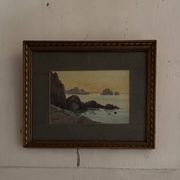 Aquarelles sur papier représentant des côtes rocheuses par L. Roger, XXe